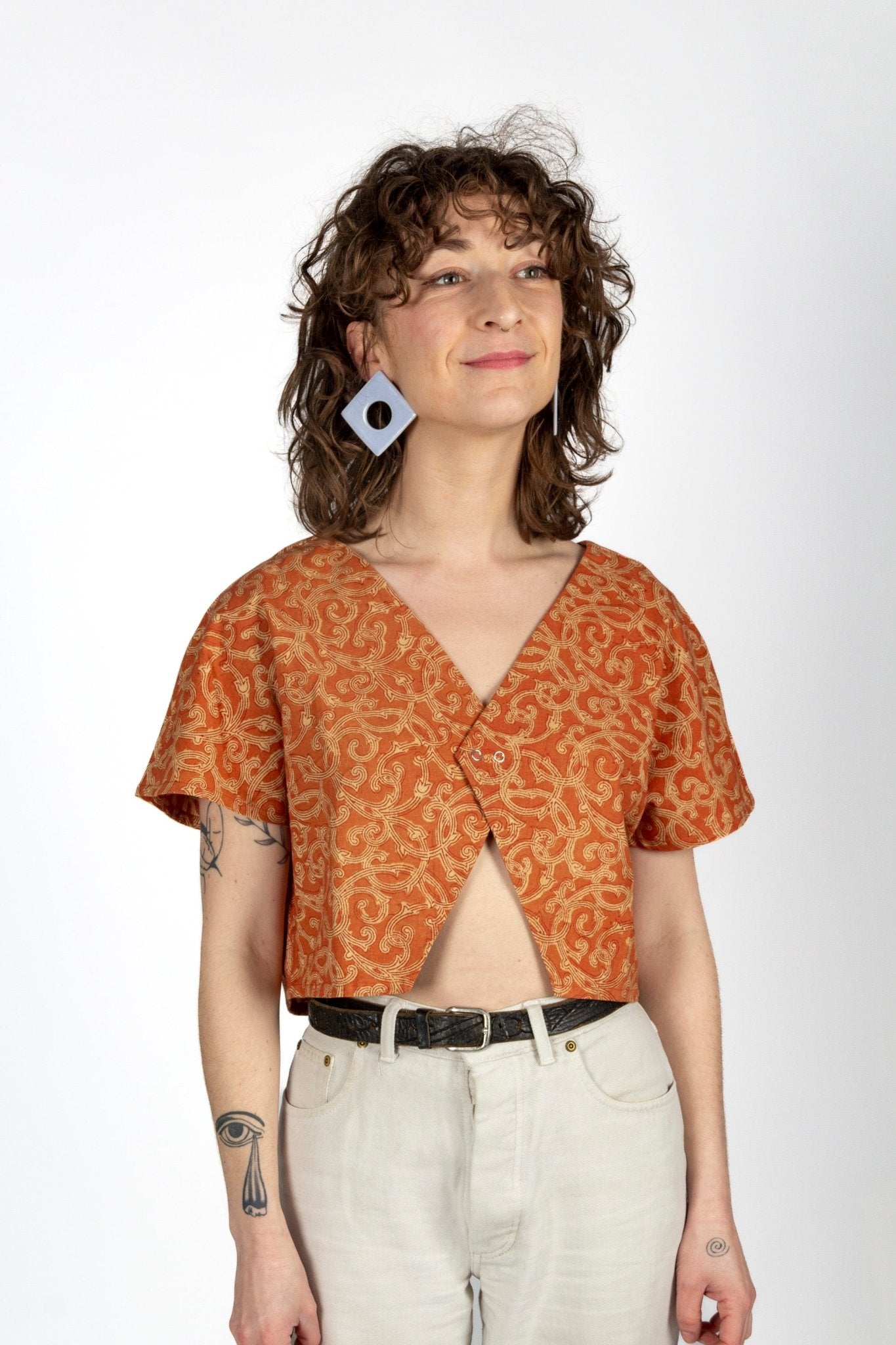 Top PALAKOLLU - Coton bio -Imprimé kama - Azaadi, la mode responsable accessible