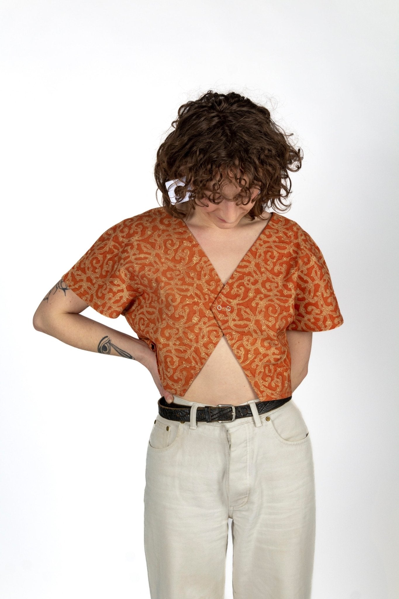 Top PALAKOLLU - Coton bio -Imprimé kama - Azaadi, la mode responsable accessible