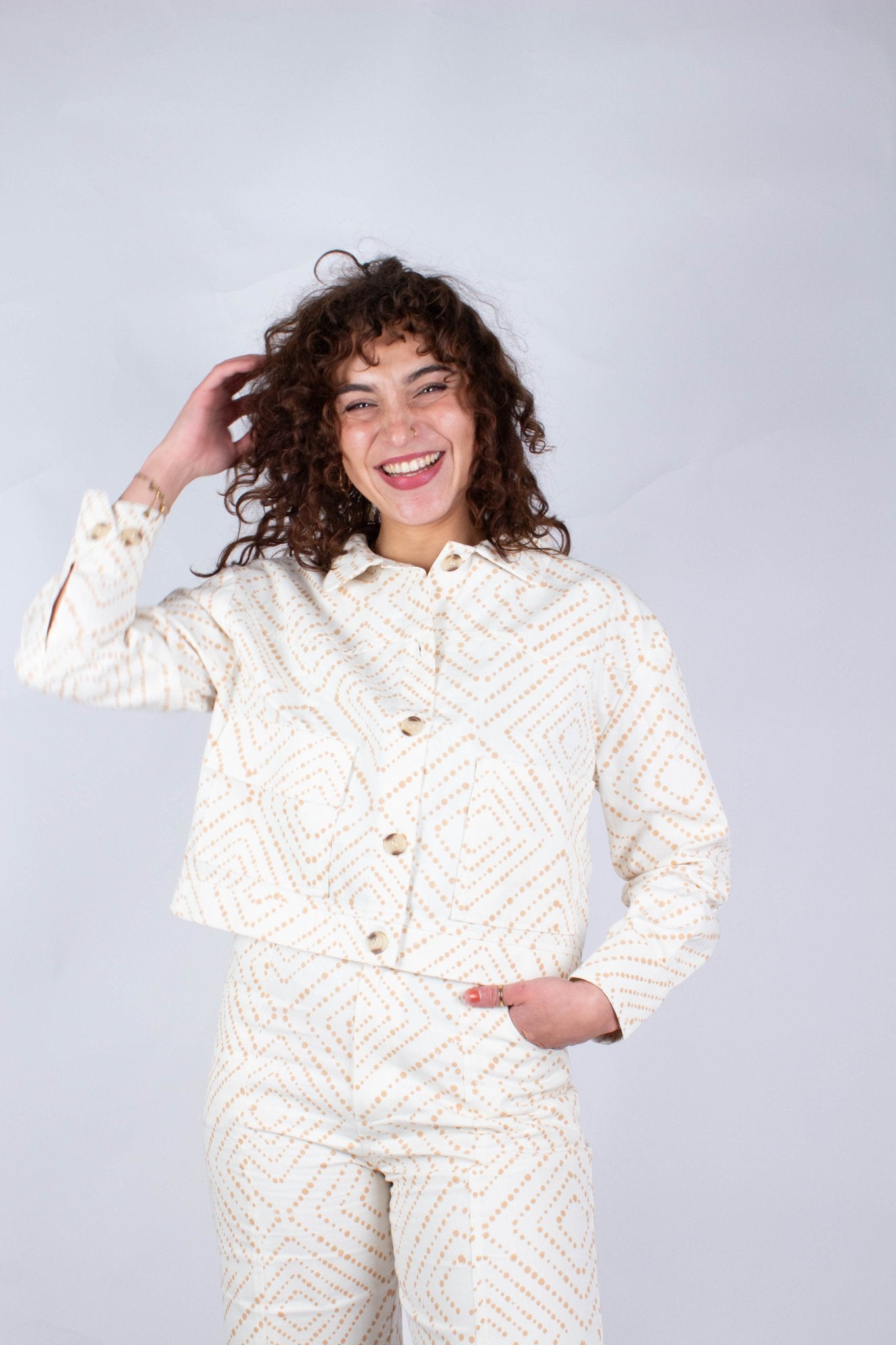 Veste PARVATI - Coton bio - Imprimé Chamak - Azaadi, la mode responsable accessible