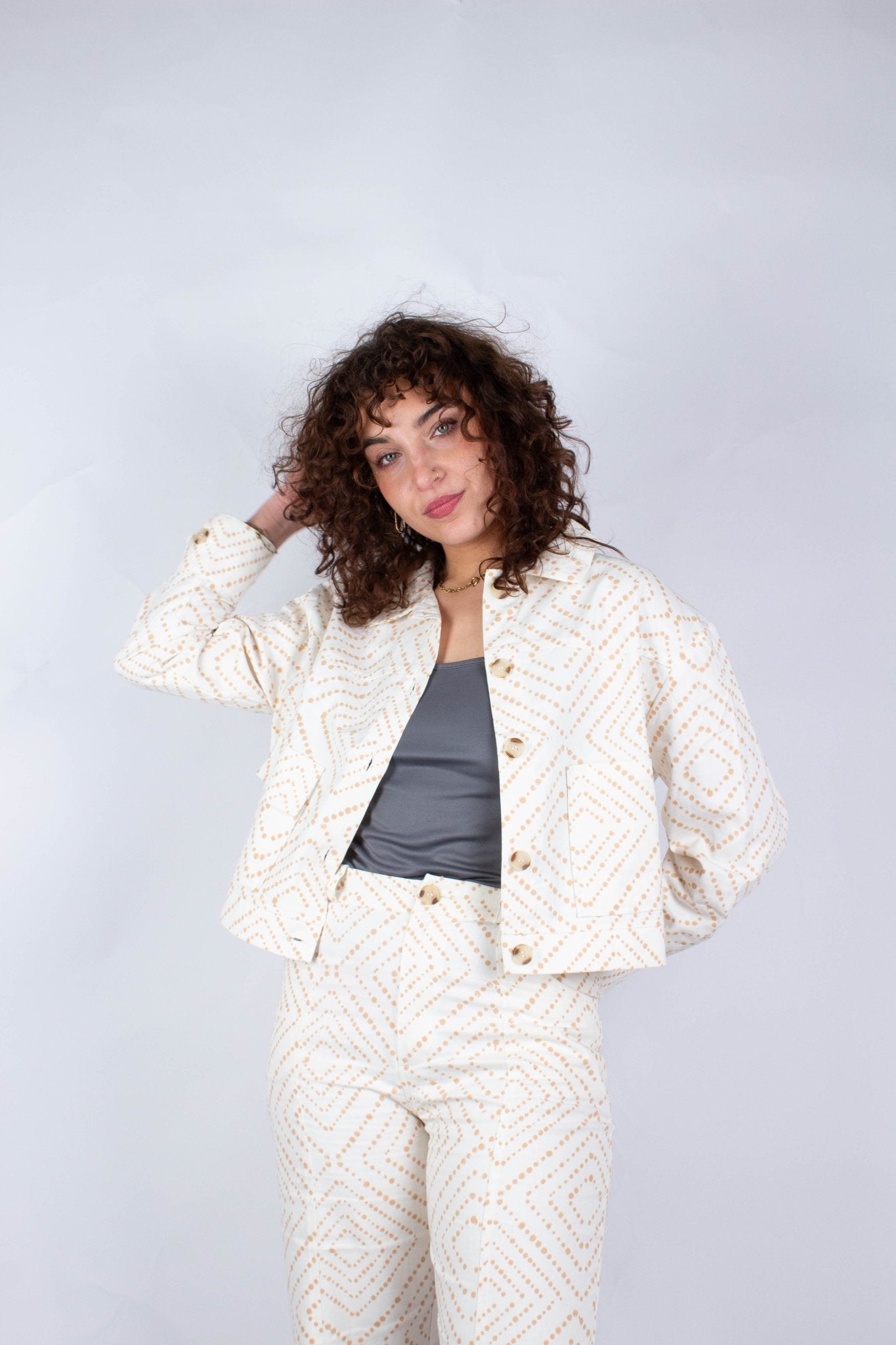 Veste PARVATI - Coton bio - Imprimé Chamak - Azaadi, la mode responsable accessible